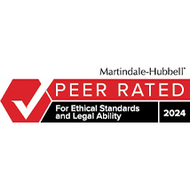 Martindale-Hubbell | PEER RATED | For Ethical Standards and Legal Ability | 2024